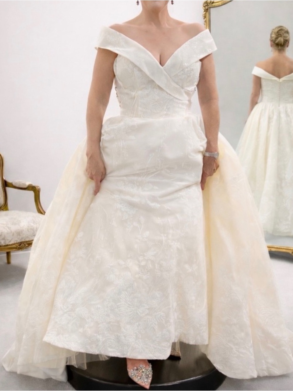 Sottero & Midgley • Thomas Off-Shoulder Wedding Ball Gown • Ivory & Champagne